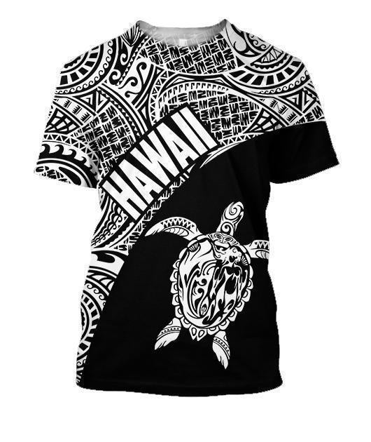 Hawaii Hoodie Turtle Mermaid Polynesian Wave - White Hoodie-Apparel-Phaethon-T-Shirt-S-Vibe Cosy™