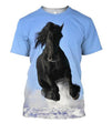 3D All Over Print Black Horse Blue Sky Shirts-Apparel-Phaethon-T-Shirt-S-Vibe Cosy™