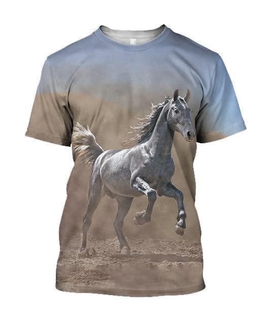 Beautiful White Horse Shirt - Winter Set for Men and Women JJ051211-Apparel-NNK-T-Shirt-S-Vibe Cosy™