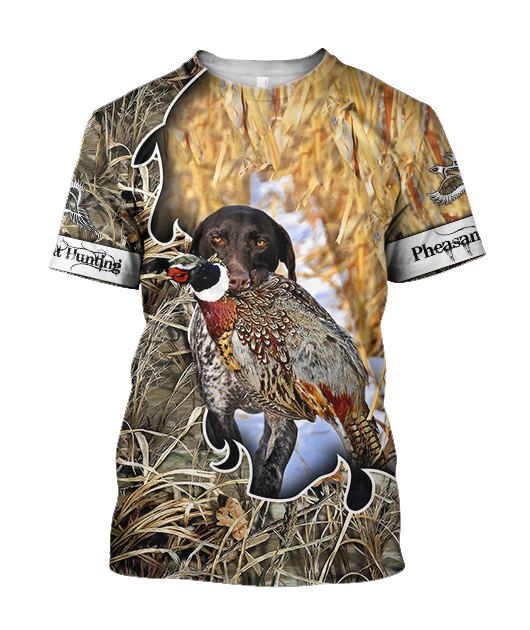 Pheasant Hunting German Shorthaired Pointer 3D All Over Printed Shirts For Men And Women JJ190201-Apparel-MP-T-Shirt-S-Vibe Cosy™