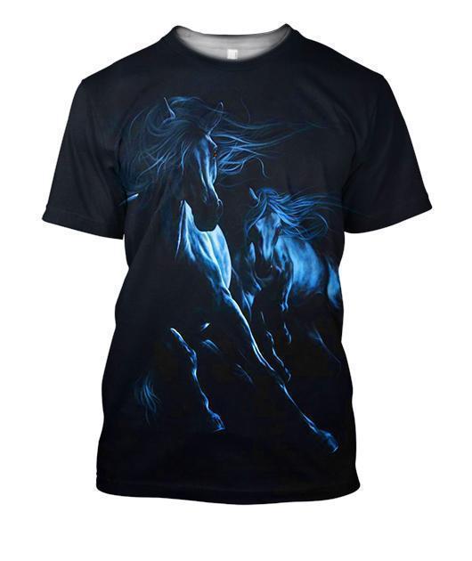 3D All Over Print Horse Light Shirts NK-Apparel-NNK-T-Shirt-S-Vibe Cosy™