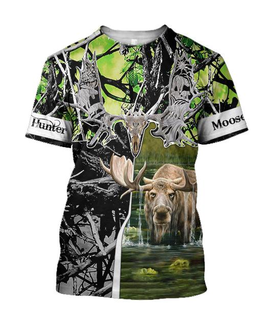 Beutiful moose hunting camo 3D all over printed shirts for man and women JJ161202 PL-Apparel-PL8386-T shirt-S-Vibe Cosy™