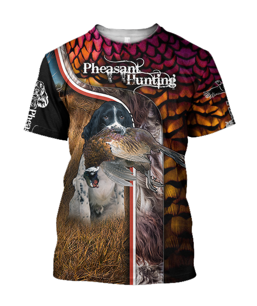 Pheasant Springer Hunting 3D All Over Printed Shirts For Men And Women JJ110102-Apparel-MP-T-Shirt-S-Vibe Cosy™