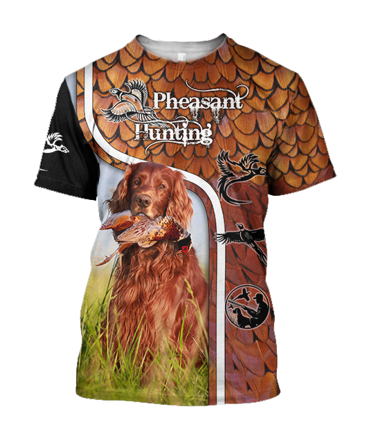 Pheasant Setter Hunting 3D All Over Printed Shirts For Men And Women JJ080202-Apparel-MP-T-Shirt-S-Vibe Cosy™