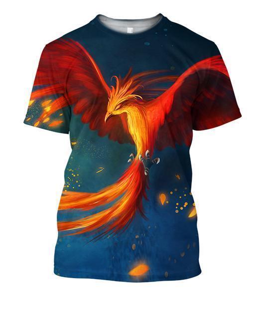 Fire Beast Phoenix 3D All Over Printing-Apparel-Phaethon-T-Shirt-S-Vibe Cosy™