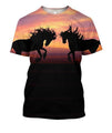 3D All Over Print Horse Silhouette Sunset Shirts-Apparel-Phaethon-T-Shirt-S-Vibe Cosy™