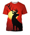 3D All Over Print Deer Sunset Shirts-Apparel-Phaethon-T-Shirt-S-Vibe Cosy™