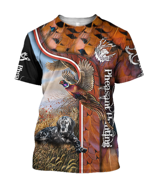 Pheasant Hunting Setter 3D All Over Printed Shirts For Men And Women JJ050202-Apparel-MP-T-Shirt-S-Vibe Cosy™