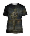 Army- Paratrooper Man Standing On The Shore-Apparel-HP Arts-T-Shirt-S-Vibe Cosy™