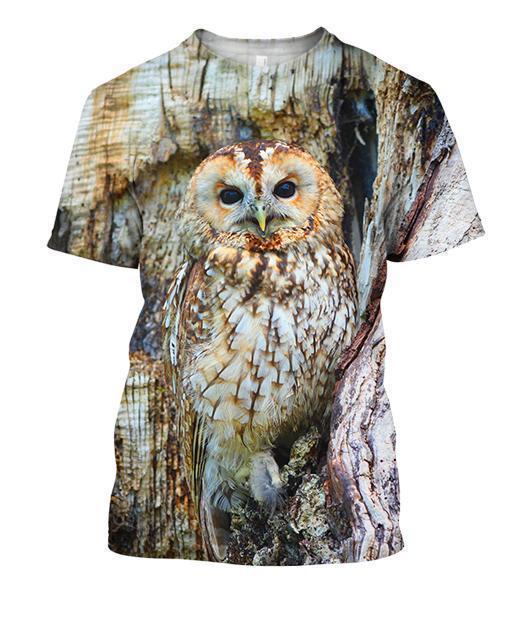 3D All Over Print Owl Shirts-Apparel-Phaethon-T-Shirt-S-Vibe Cosy™