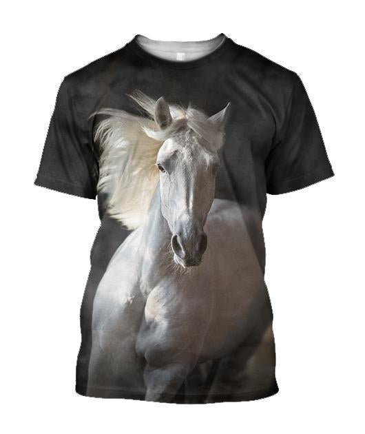 Beautiful White Horse Shirt - Winter Set for Men and Women JJ051208-Apparel-NNK-T-Shirt-S-Vibe Cosy™