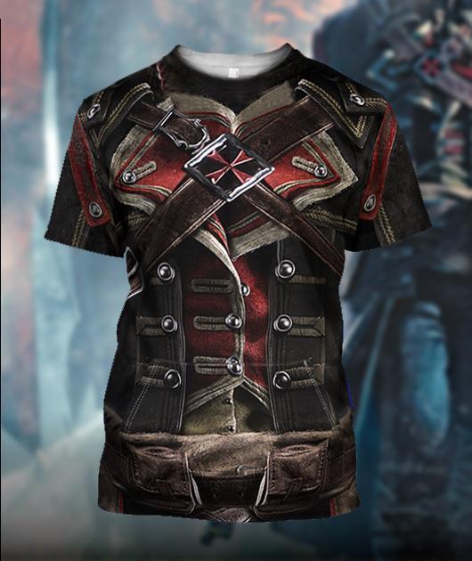 3D All Over Printed Assassin Knights Templar Tops-Apparel-HP Arts-T-Shirt-S-Vibe Cosy™