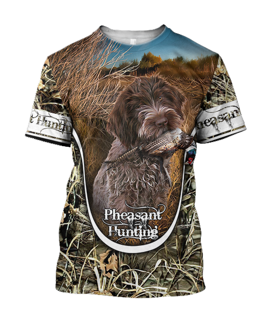 Pheasant Hunting Wirehaired Pointing Griffon 3D All Over Printed Shirts For Men And Women JJ150105-Apparel-MP-T-Shirt-S-Vibe Cosy™