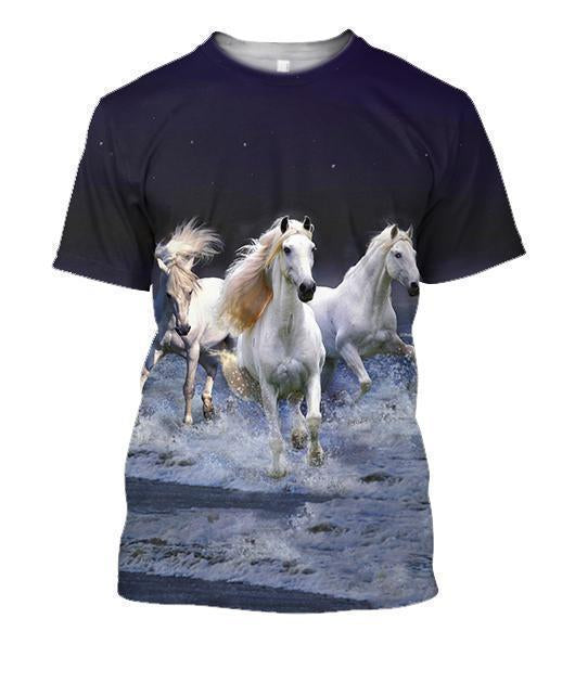 3D All Over Printing White Horse Shirt-Apparel-Phaethon-T-Shirt-S-Vibe Cosy™