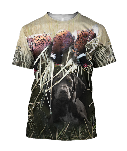 Pheasant Hunting German Shorthaired Pointer 3D All Over Printed Shirts For Men And Women JJ180201-Apparel-MP-T-Shirt-S-Vibe Cosy™