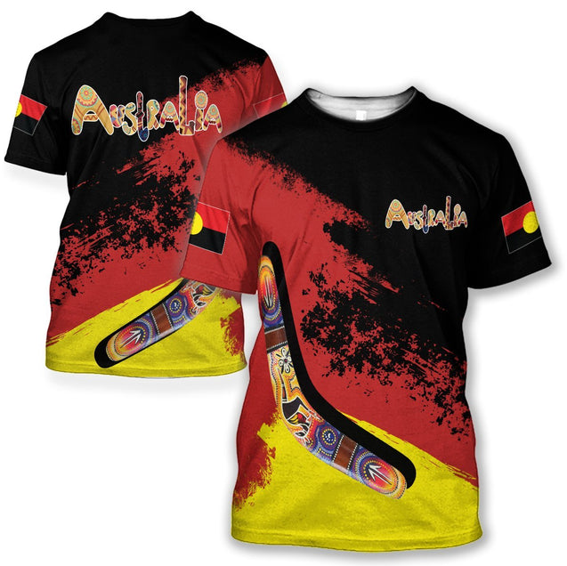 Australia Hoodie Red Black Animals Pattern-Apparel-HD09-T-Shirt-S-Vibe Cosy™