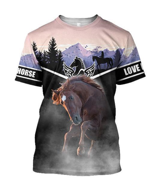 Love White Horse Shirt - Winter Set for Men and Women JJ281203-Apparel-NNK-T-Shirt-S-Vibe Cosy™