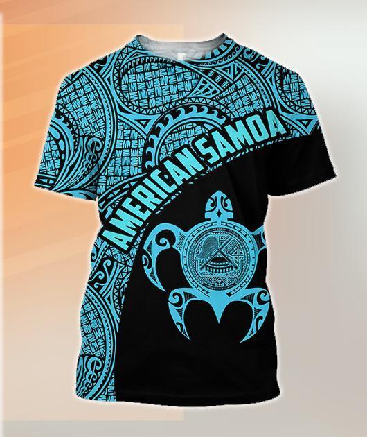 American Samoa Polynesian Hoodie - Blue-Apparel-Phaethon-T-Shirt-S-Vibe Cosy™