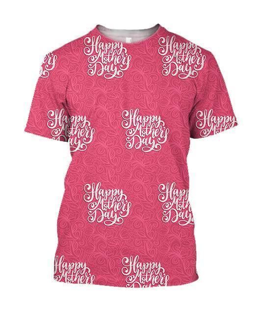 3D All Over Pink Happy Mother's Day Hoodie-Apparel-Khanh Arts-T-Shirt-S-Vibe Cosy™