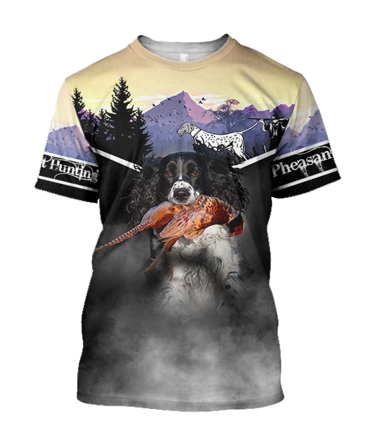 Pheasant Hunting Springer Spaniel 3D All Over Printed Shirts For Men And Women JJ170104-Apparel-MP-T-Shirt-S-Vibe Cosy™