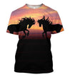 All Over Print Horse Silhouette Sunset-Apparel-Phaethon-T-Shirt-S-Vibe Cosy™