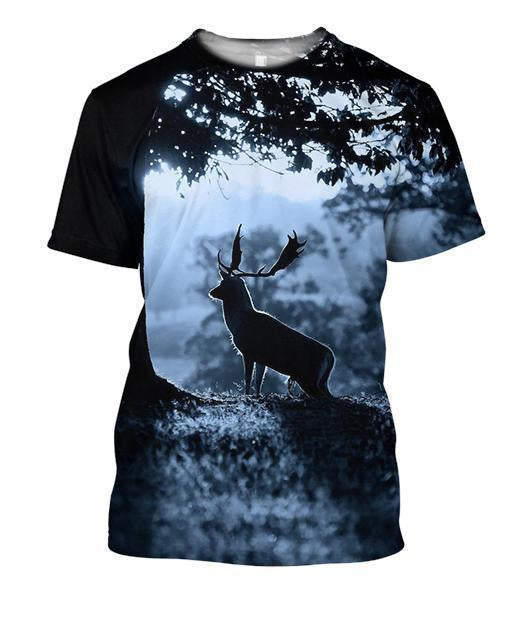 3D All Over Print Night And The Deer Hoodie-Apparel-Phaethon-T-Shirt-S-Vibe Cosy™