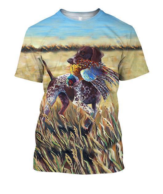 3D All Over Print Hunting Dog Pheasant Shirts Hoodie-Apparel-MP-T-Shirt-S-Vibe Cosy™