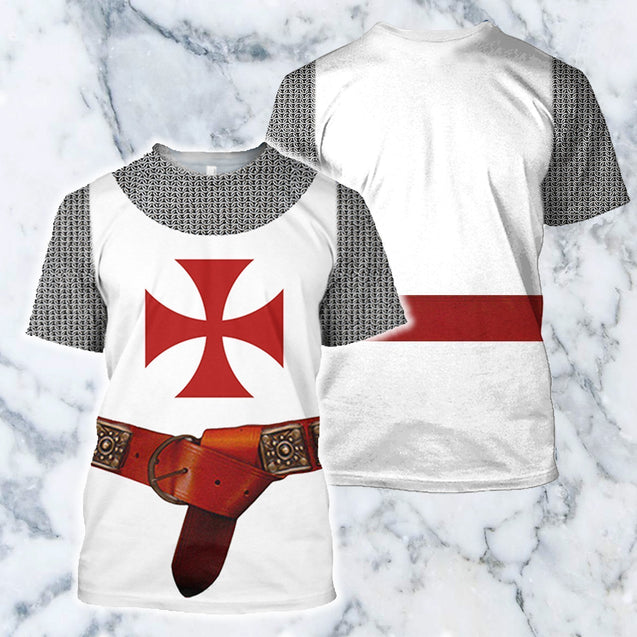 3D All Over Printed Knights Templar Tops-HP Arts-T-shirt-XS-Vibe Cosy™