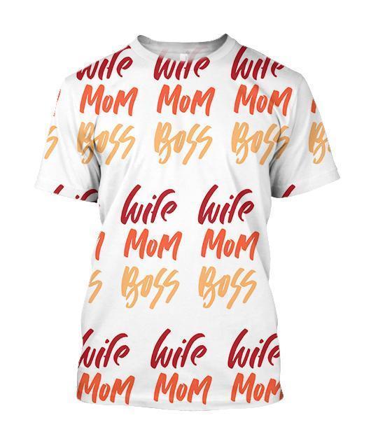 3D All Over Best Wife Mom Boss Hoodie-Apparel-Khanh Arts-T-Shirt-S-Vibe Cosy™