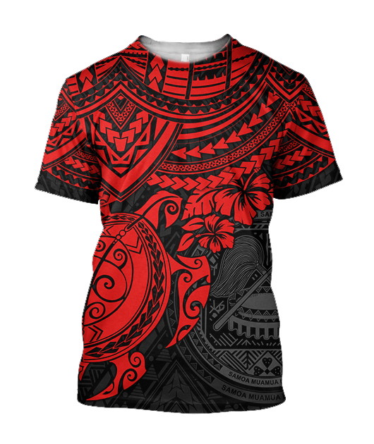American Samoa Polynesian Hoodie Red Turtle JJ300102 PL-Apparel-PL8386-T-shirt-S-Vibe Cosy™