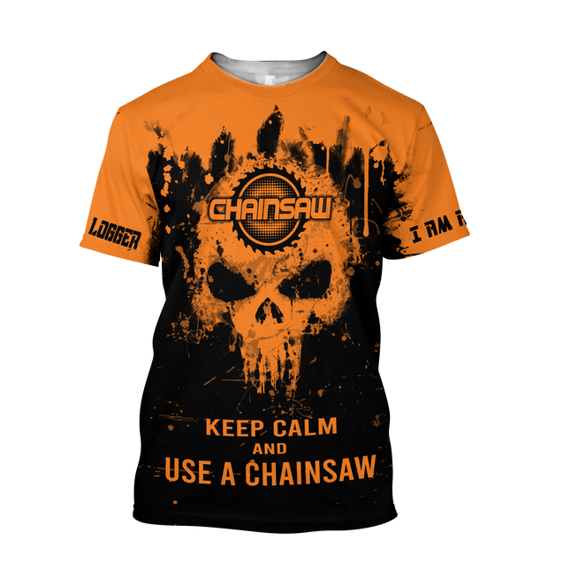 Skull Chainsaw All Over Printed Unisex Shirts NDD10262003