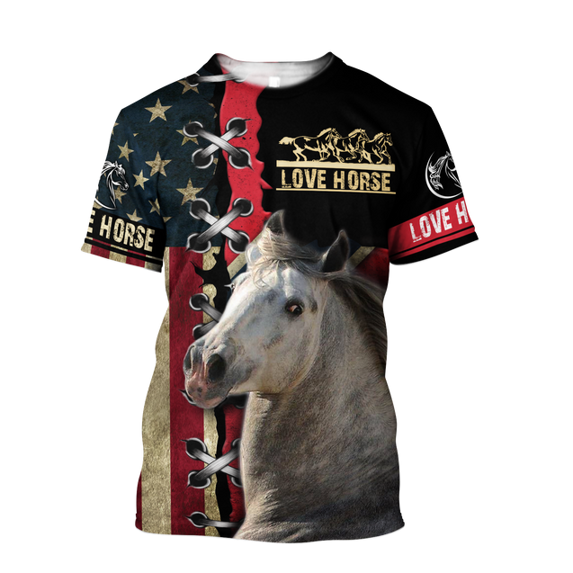 Love Horse 3D All over print for Men and Women shirt Pi030104-Apparel-NNK-T-Shirt-S-Vibe Cosy™