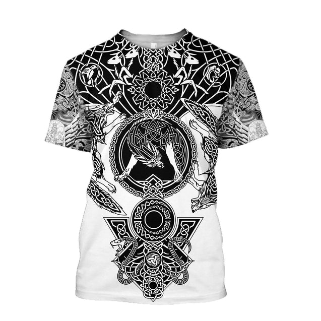 Viking Tattoo All-Over Print version 4.0-Apparel-HP Arts-T-Shirt-S-Vibe Cosy™