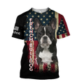 French Bulldog American Flag 3D All Over Print Hoodie