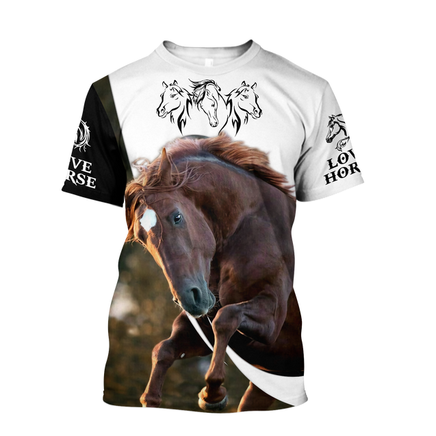 Love Horse 3D All over print for Men and Women shirt Pi030102-Apparel-NNK-T-Shirt-S-Vibe Cosy™