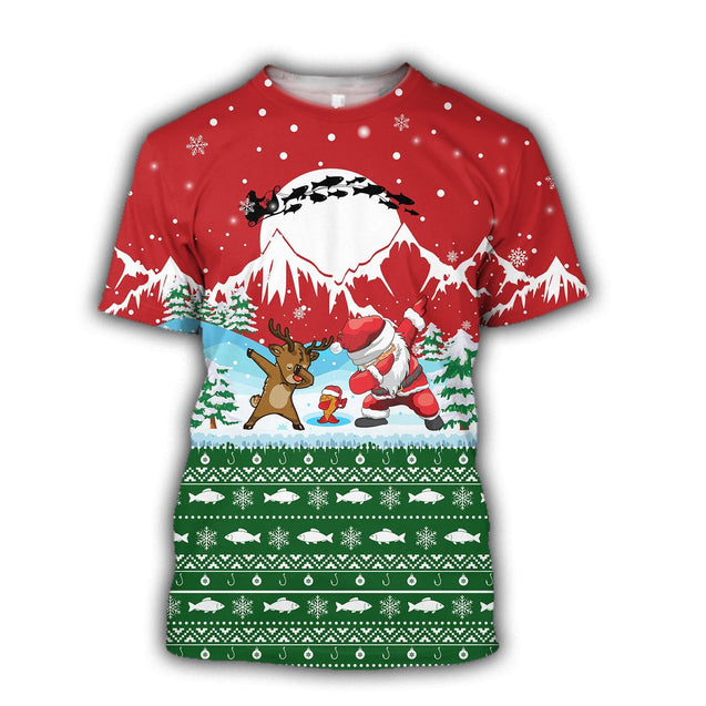 HC Christmas Santa Fishing YOLO - Greenred TR131103 - Amaze Style™-Apparel