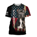 Pit Bull Terrier American Flag 3D All Over Print Hoodie