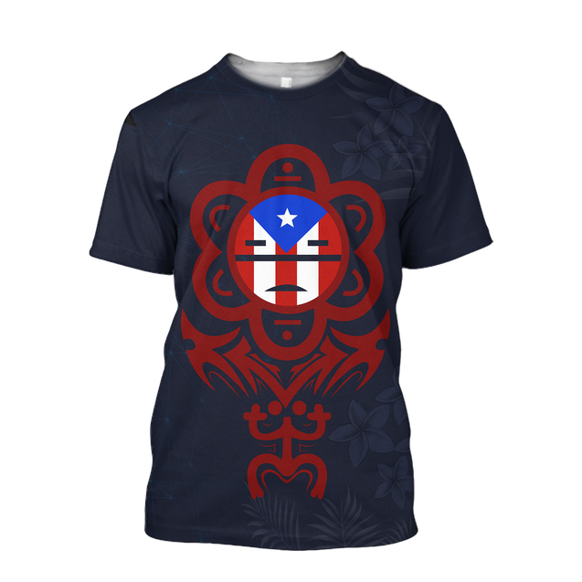 Puerto Rico Sol Taino All Over Print Shirts And Short NTN06202001-Apparel-TQH-T-Shirt-S-Vibe Cosy™