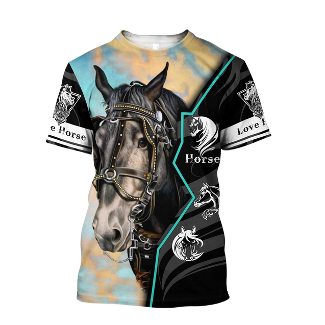 Beautiful Horse 3D All Over Printed shirt for Men and Women Pi040105-Apparel-NNK-T-Shirt-S-Vibe Cosy™