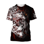 Red Thunder Wolf Tattoo All Over Printed Unisex Shirt
