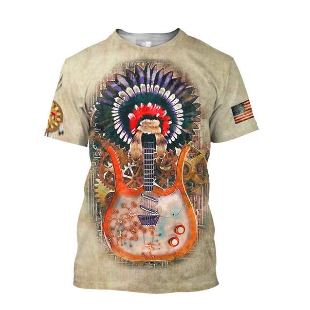 Guitar Native American Over Printed Shirts For Men and Women Pi08082006