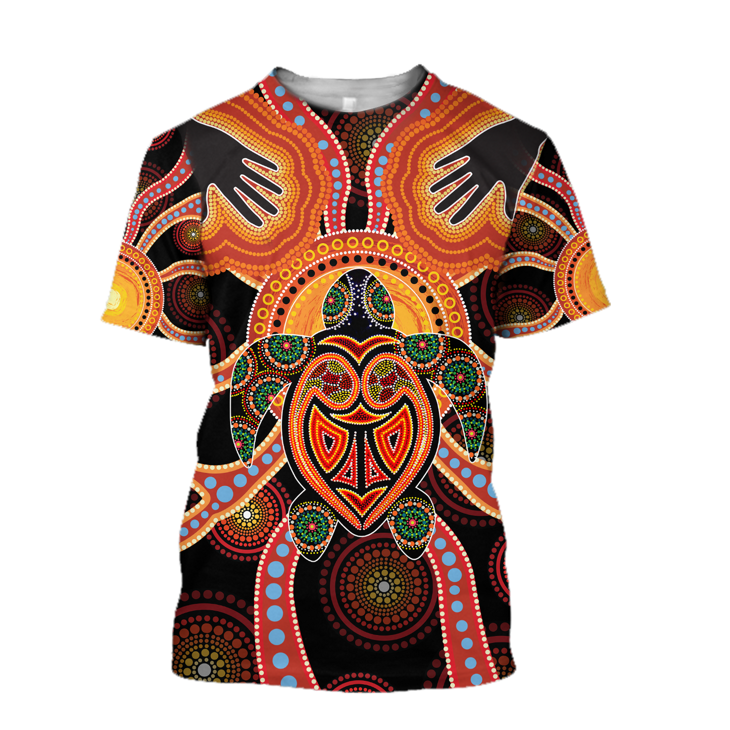 Aboriginal Turtle Touch the Sun Bedding Set, Australia Indigenous Painting Art shirts for men and women-Apparel-Huyencass-T-Shirt-S-Vibe Cosy™