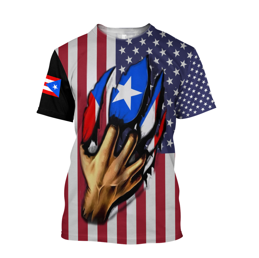 Puerto Rico And America Lover Shirts And Short TH20061701S-Apparel-TQH-Hoodie-S-Vibe Cosy™