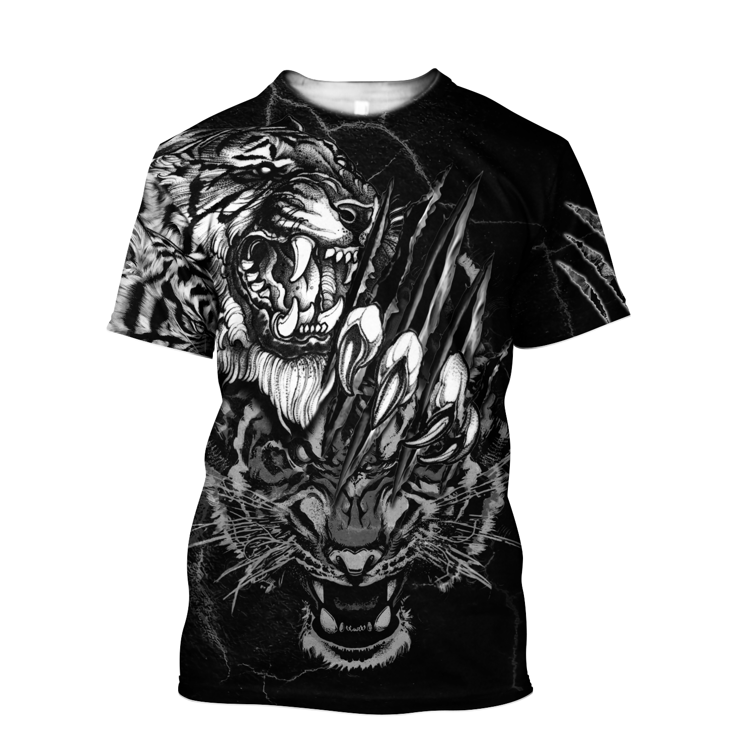 White Tiger 3D Tattoo Over Printed Shirt for Men and Women