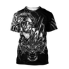 White Tiger 3D Tattoo Over Printed Shirt for Men and Women