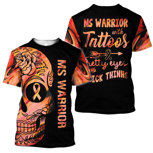 Multiple sclerosis warrior 3d hoodie shirt for men and women-Apparel-HG-T-shirt-S-Vibe Cosy™