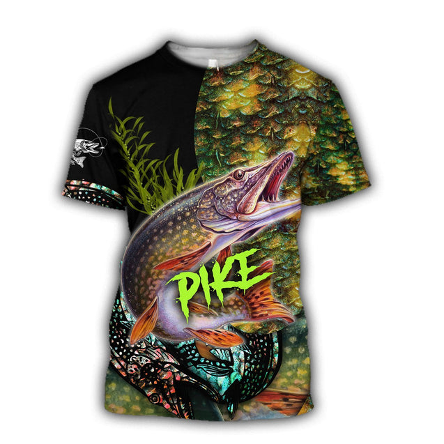 Northern Pike Fishing on skin 3D all over printing shirts for men and women TR070102 - Amaze Style™-Apparel