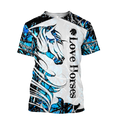 Horse Camo Blue Pattern 3D All Over Printed Shirts Pi050502-Apparel-TA-T-Shirt-S-Vibe Cosy™