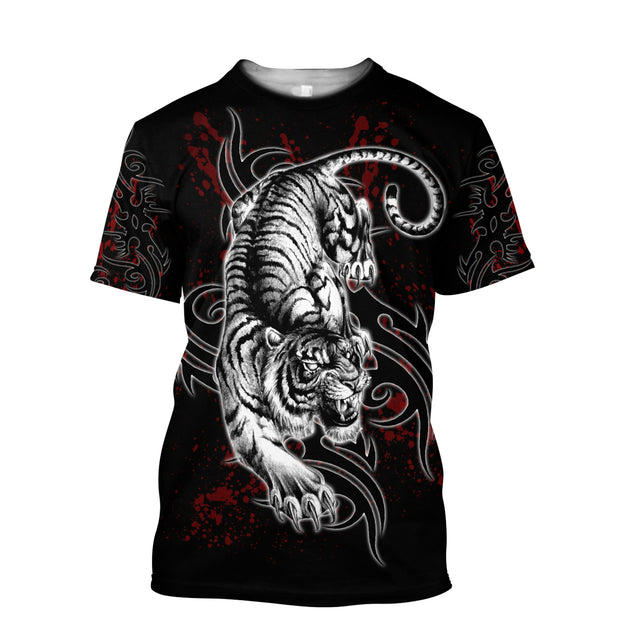 White Tiger 3D All Over Printed Shirt for Men and Women