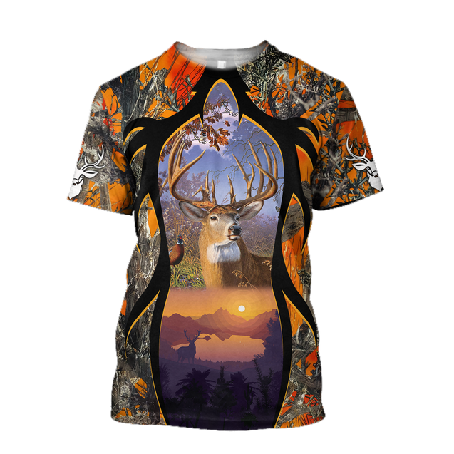 Camo Deer Hunting Hoodie T-Shirt Sweatshirt AZ112201 NM-Apparel-NM-T-Shirt-S-Vibe Cosy™